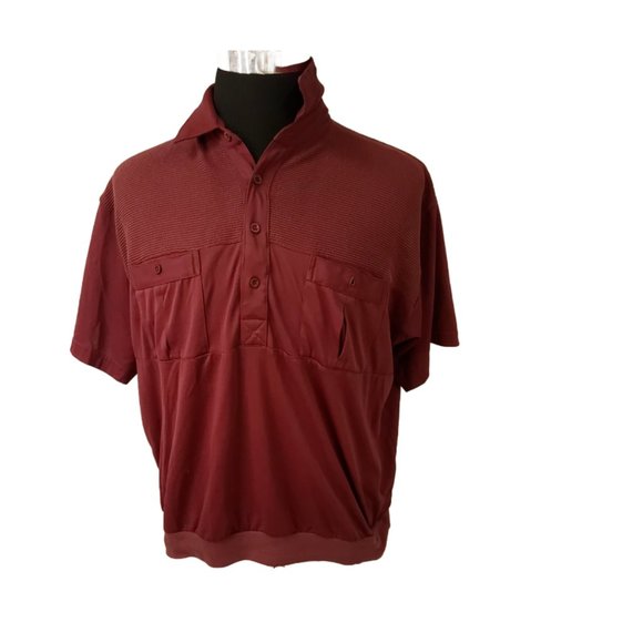 Classics By Palmland Mens XL Maroon 3 Button Short Sleeve Golf Polo Shirt - Picture 1 of 9